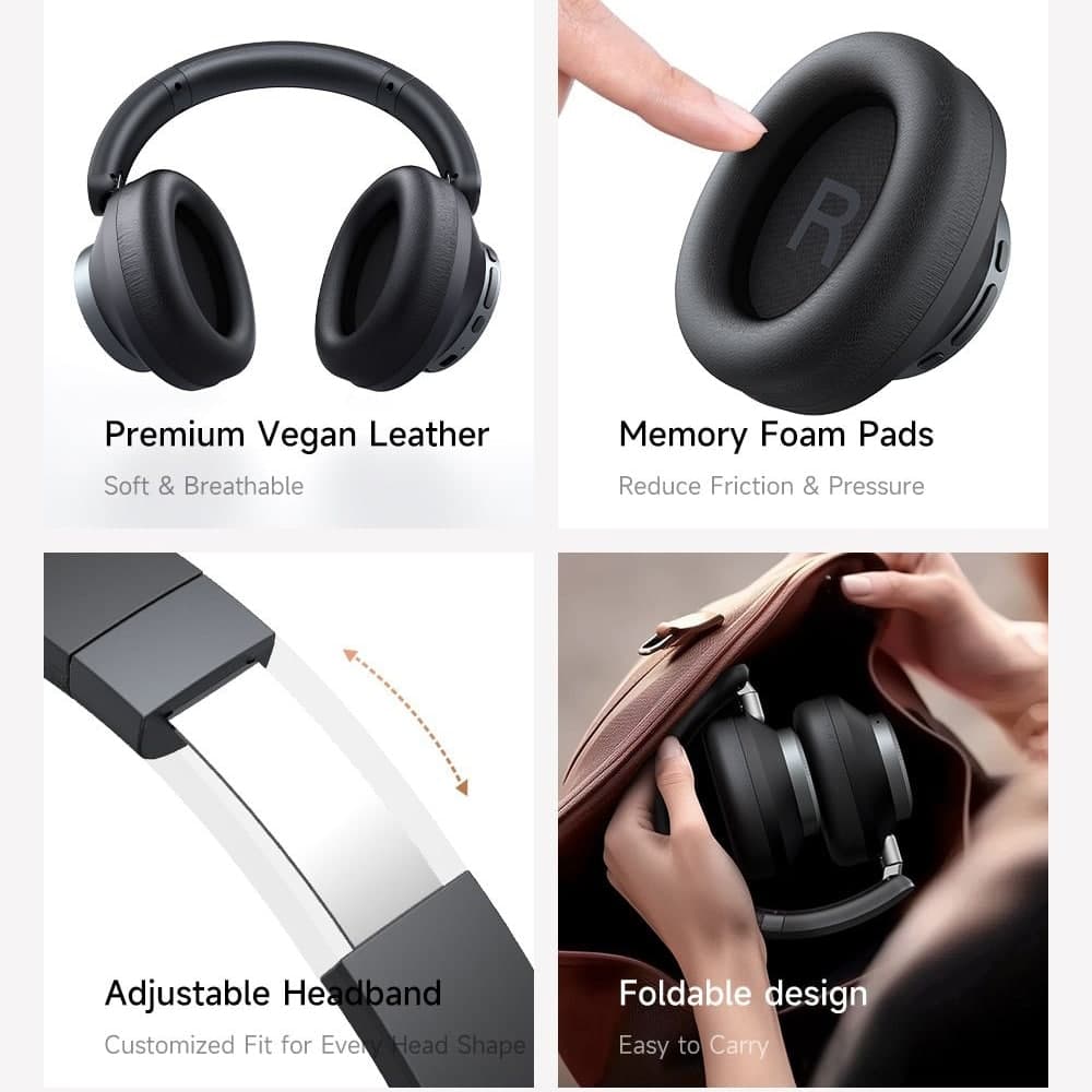 Mcdodo - Wireless Headphones T03 Series (hp-5820) - On-Ear, Bluetooth V5.4, 500mah, Anc Technology - Black 3