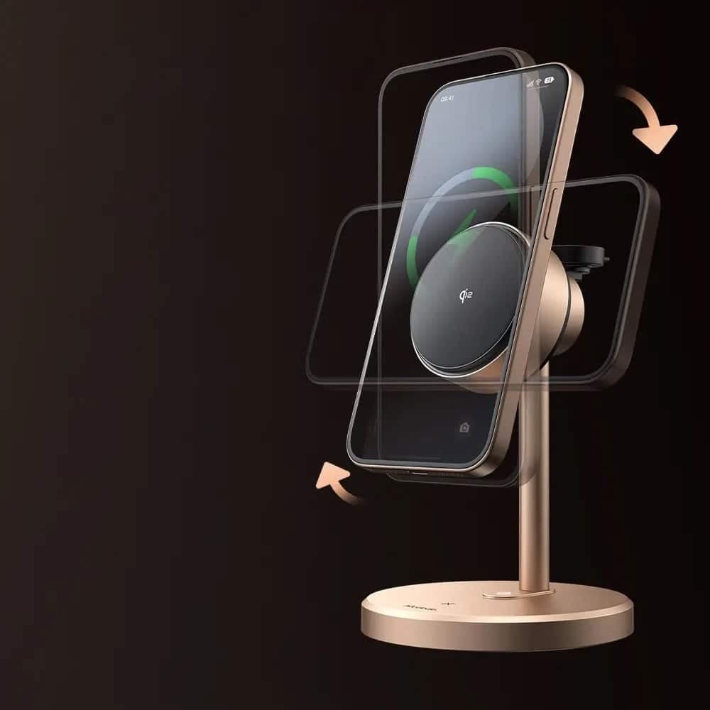 Mcdodo - Wireless Charging Station Black Swan Series (ch-2463) - Magnetic, For iPhone/iwatch/earbuds, 22.5w, Qi2 - Gold 4