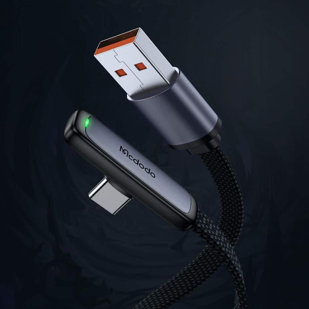Mcdodo - Data Καλώδιο (ca-3340) - Usb-C To Usb-A, 90 Degree Design, 100w, Led Indicator, 1.2m - Black 4