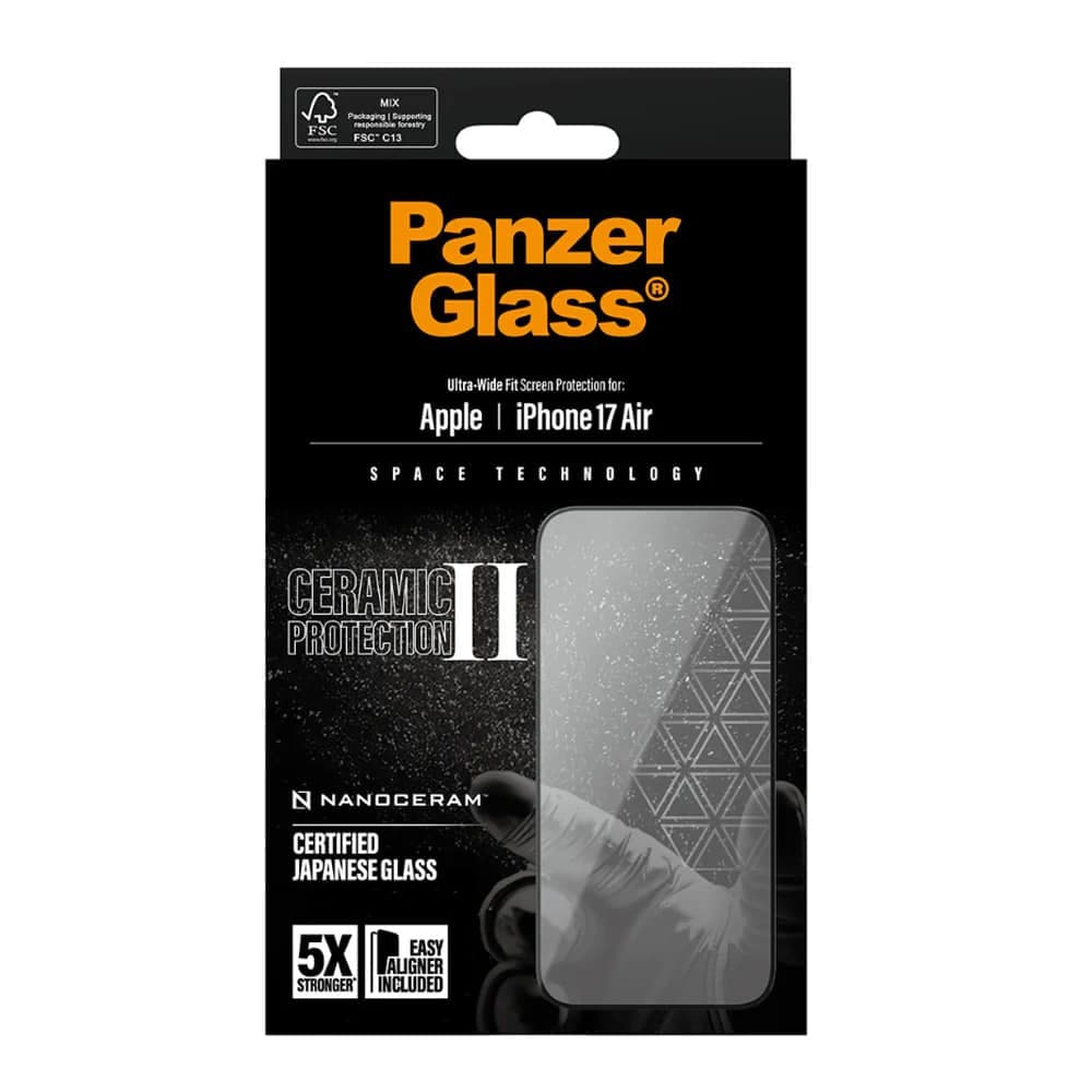 Panzerglass® - Ultra-Wide Fit Ceramic Ii Screen Protector W. Easyaligner - iPhone 17 Air - Black 6