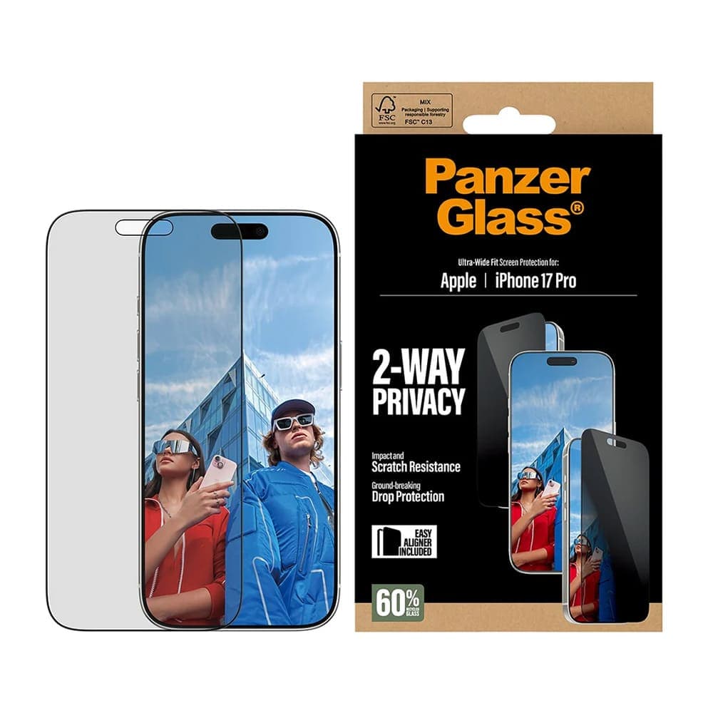 Panzerglass® - Ultra-Wide Fit 2-Way Privacy Screen Protector W. Easyaligner - iPhone 17 Pro - Black 3