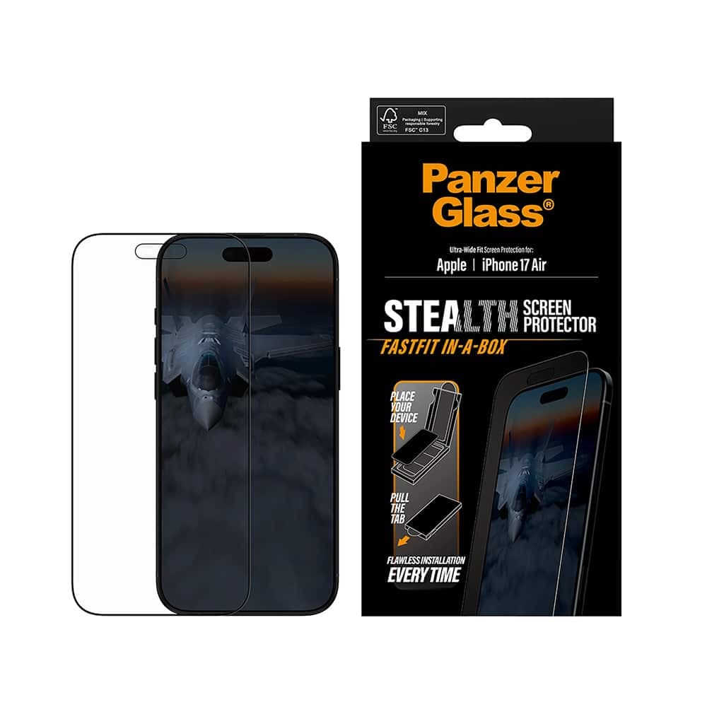 Panzerglass® - Ultra-Wide Fit Stealth Screen Protector W. Fastfit In-A-Box - iPhone 17 Air - Black 3