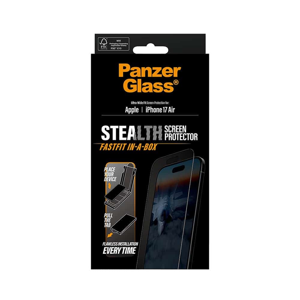 Panzerglass® - Ultra-Wide Fit Stealth Screen Protector W. Fastfit In-A-Box - iPhone 17 Air - Black 7