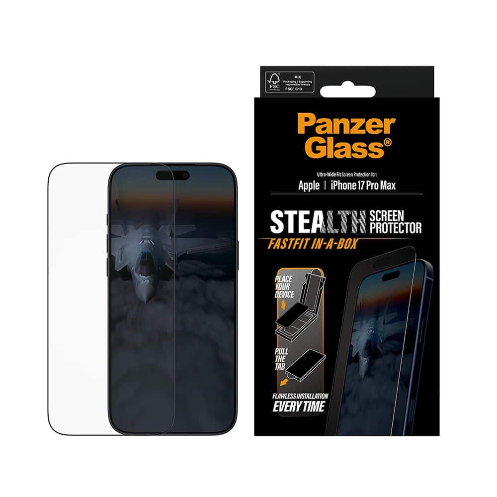 Panzerglass® - Ultra-Wide Fit Stealth Screen Protector W. Fastfit In-A-Box - iPhone 17 Pro Max - Black 2