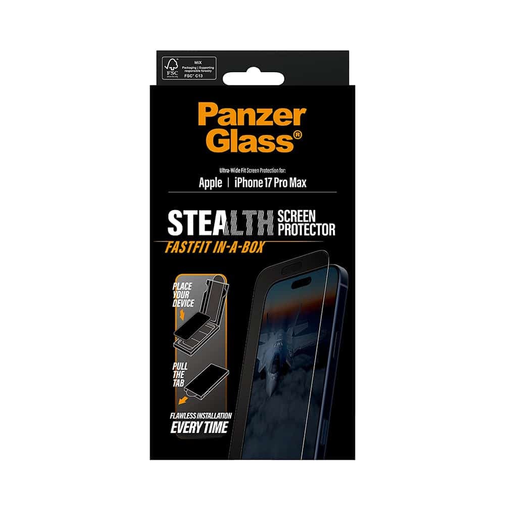 Panzerglass® - Ultra-Wide Fit Stealth Screen Protector W. Fastfit In-A-Box - iPhone 17 Pro Max - Black 7