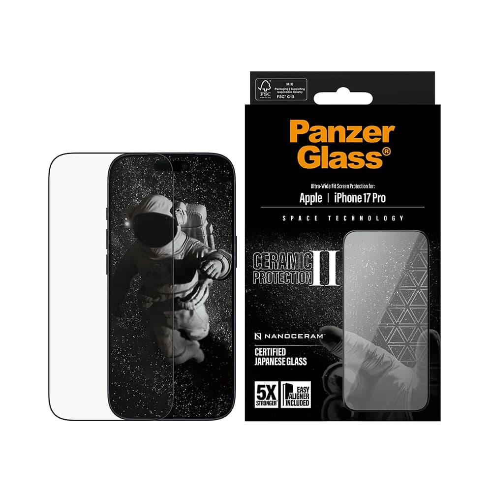 Panzerglass® - Ultra-Wide Fit Ceramic Ii Screen Protector W. Easyaligner - iPhone 17 Pro - Black 4