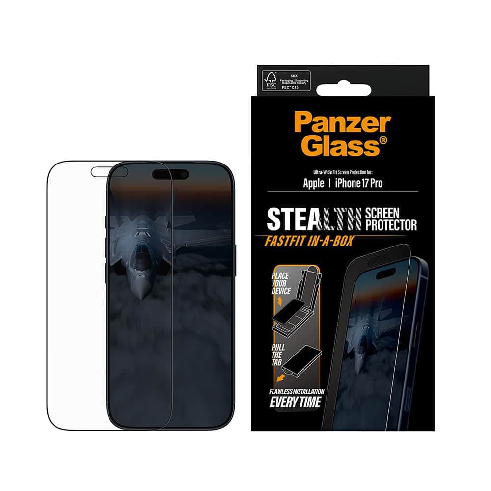 Panzerglass® - Ultra-Wide Fit Stealth Screen Protector W. Fastfit In-A-Box - iPhone 17 Pro - Black 2