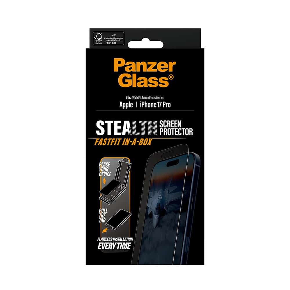 Panzerglass® - Ultra-Wide Fit Stealth Screen Protector W. Fastfit In-A-Box - iPhone 17 Pro - Black 7