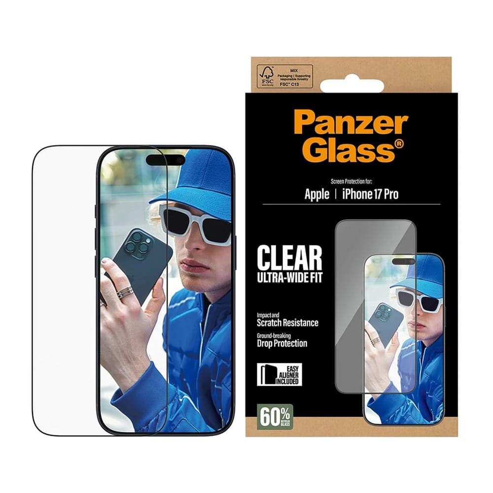 Panzerglass® - Ultra-Wide Fit Screen Protector W. Easyaligner - iPhone 17 Pro - Black 7