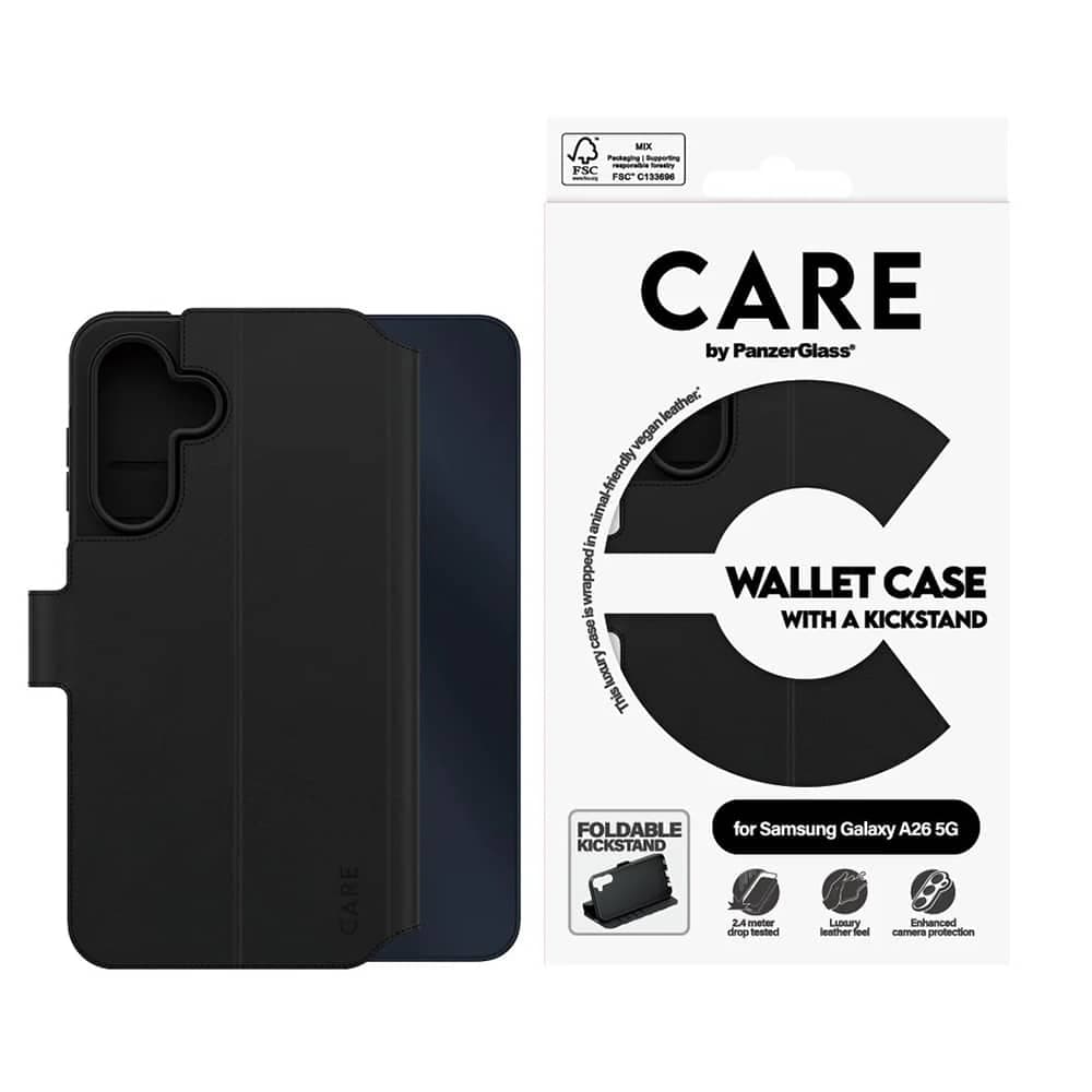 PanzerGlass® CARE Feature Kickstand Wallet Case - θήκη για Samsung Galaxy A26 - Μαύρο 4