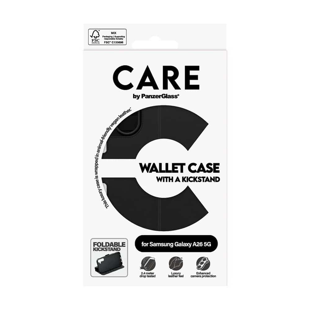 PanzerGlass® CARE Feature Kickstand Wallet Case - θήκη για Samsung Galaxy A26 - Μαύρο 5