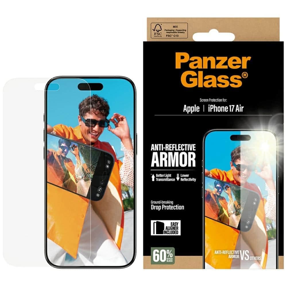 Panzerglass® - Anti-Reflective Armor Screen Protector W. Easyaligner - iPhone 17 Air - Matte Clear 3