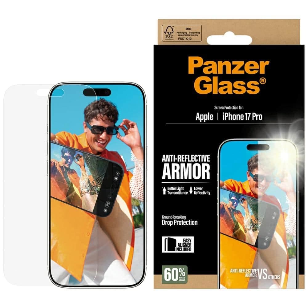 Panzerglass® - Anti-Reflective Armor Screen Protector W. Easyaligner - iPhone 17 Pro - Matte Clear 3