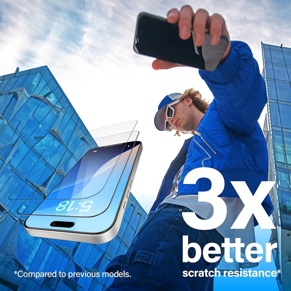 Panzerglass® - Ultra-Wide Fit Screen Protector W. Easyaligner - iPhone 17 / iPhone 16 Pro - Black 6