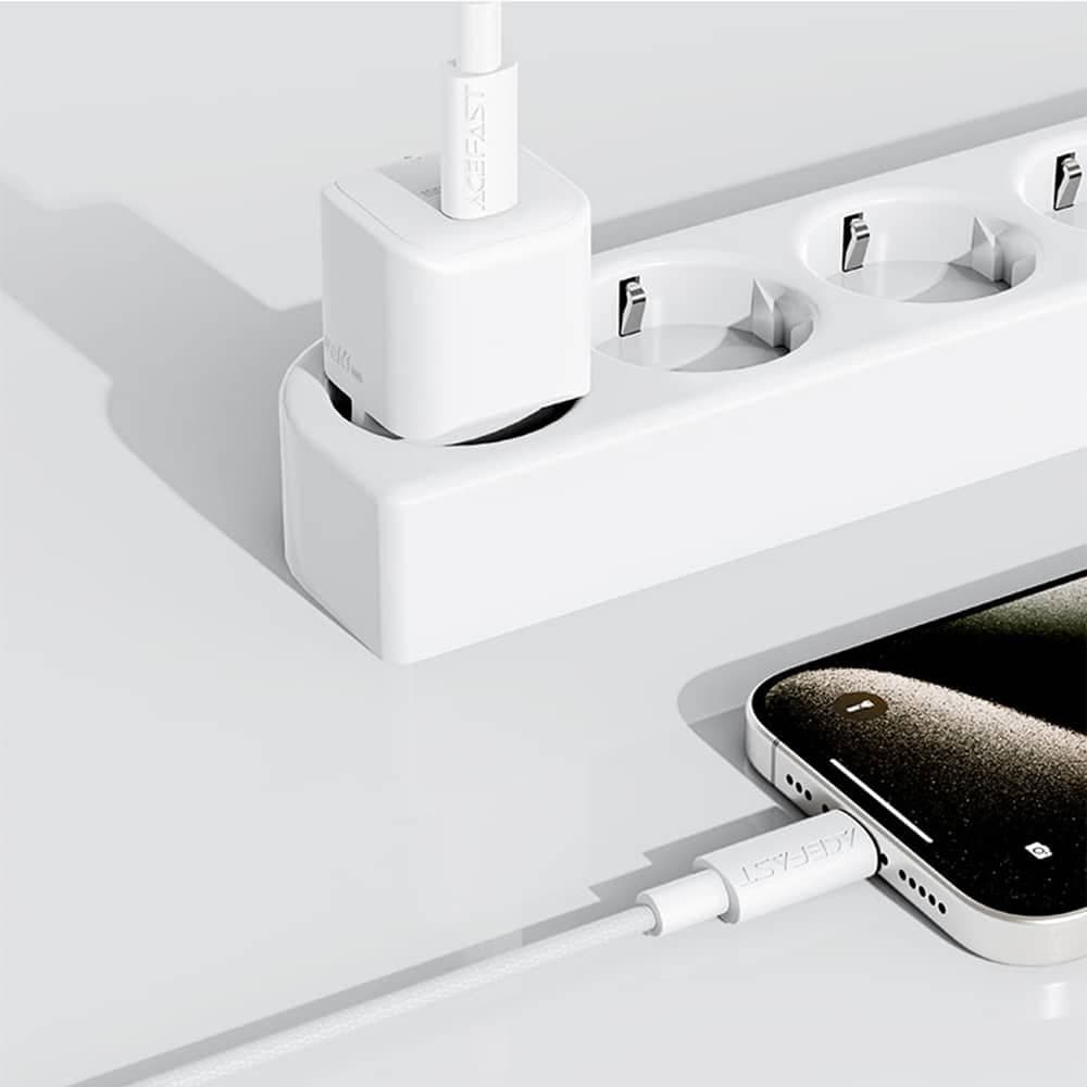 Acefast - Data Καλώδιο (c18-04) - Usb To Type-C, Fast Charging, 3a, Bend-Resistant, Nylon Braid, 1.2m - White 6