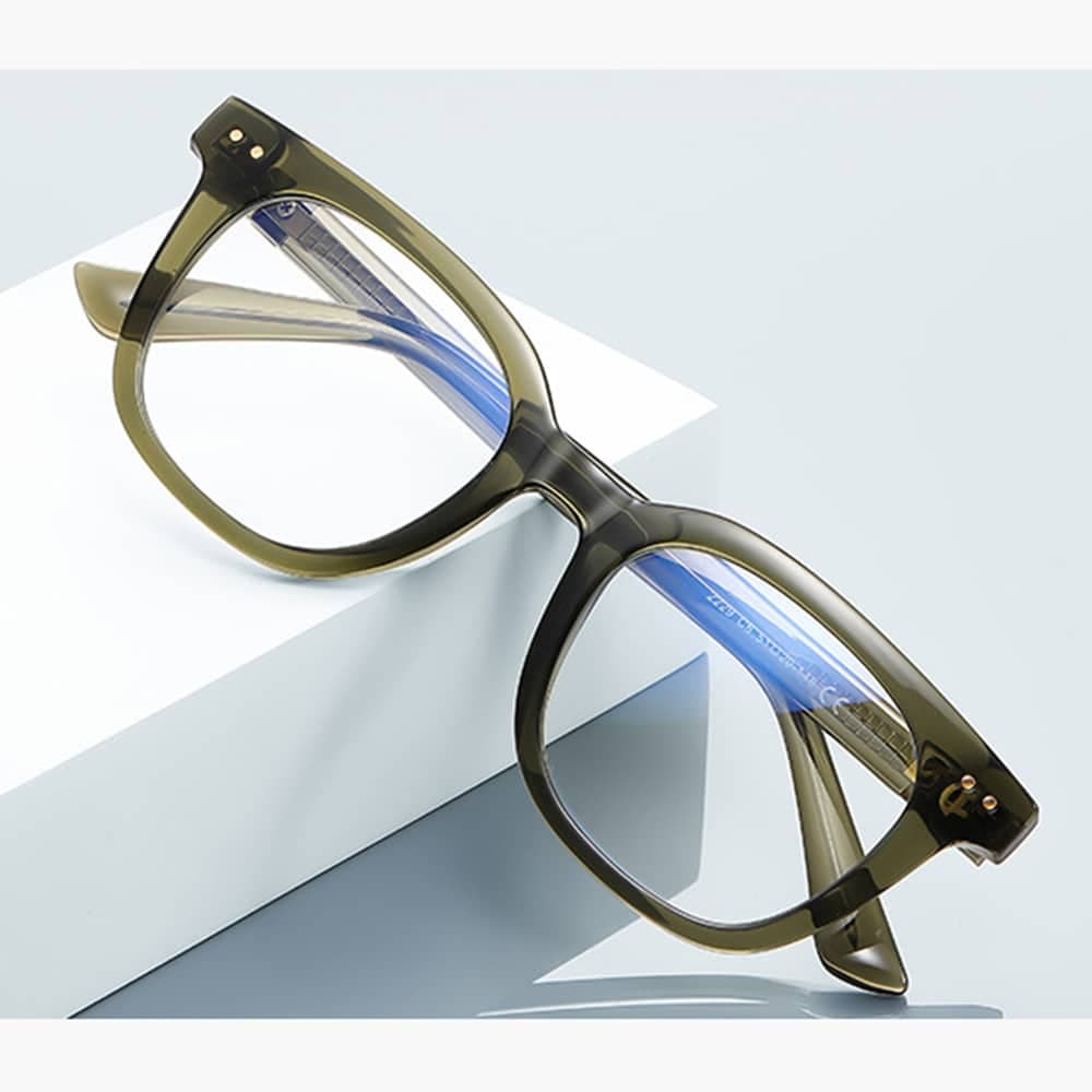 Techsuit - Anti-Blue Light Glasses Reflex Pc (2229) - For Men, Round, Tr90&metal Frame, Ac Lens - Transparent/gray 5