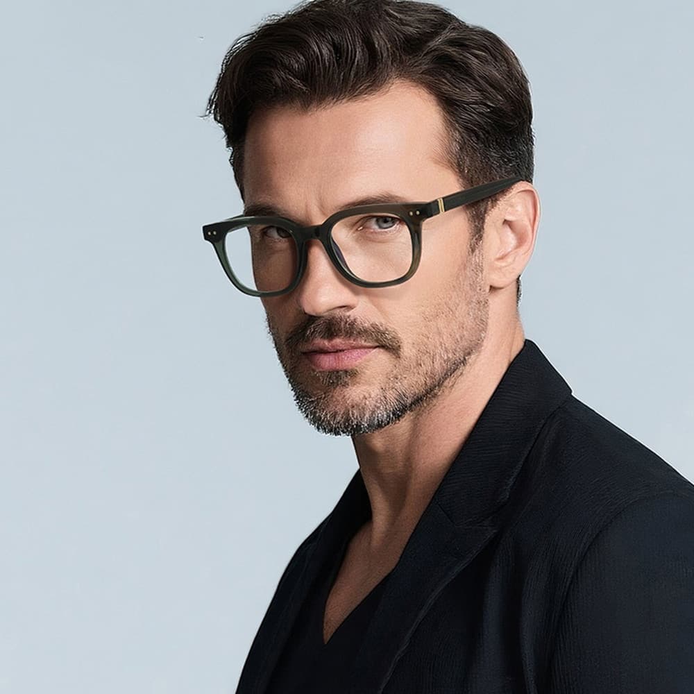 Techsuit - Anti-Blue Light Glasses Reflex Pc (2229) - For Men, Round, Tr90&metal Frame, Ac Lens - Transparent/gray 3