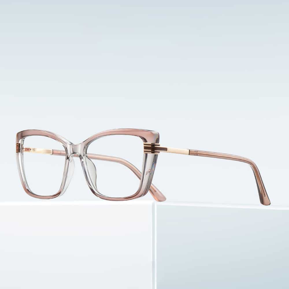 Techsuit - Anti-Blue Light Glasses Reflex Pc (2273) - For Women, Oversized, Tr90&metal Frame, Ac Lens - Transparent/leopard 5
