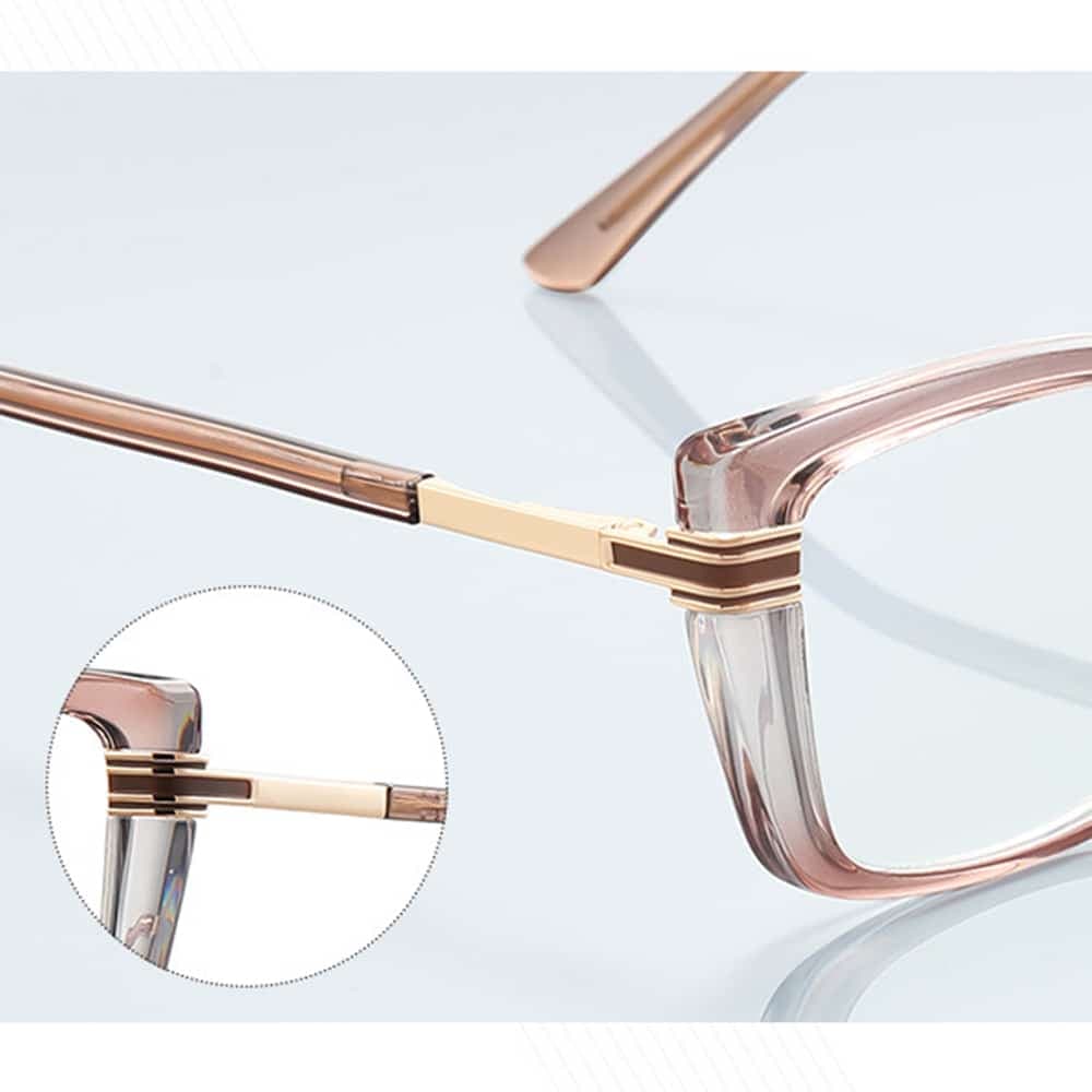 Techsuit - Anti-Blue Light Glasses Reflex Pc (2273) - For Women, Oversized, Tr90&metal Frame, Ac Lens - Transparent/leopard 7
