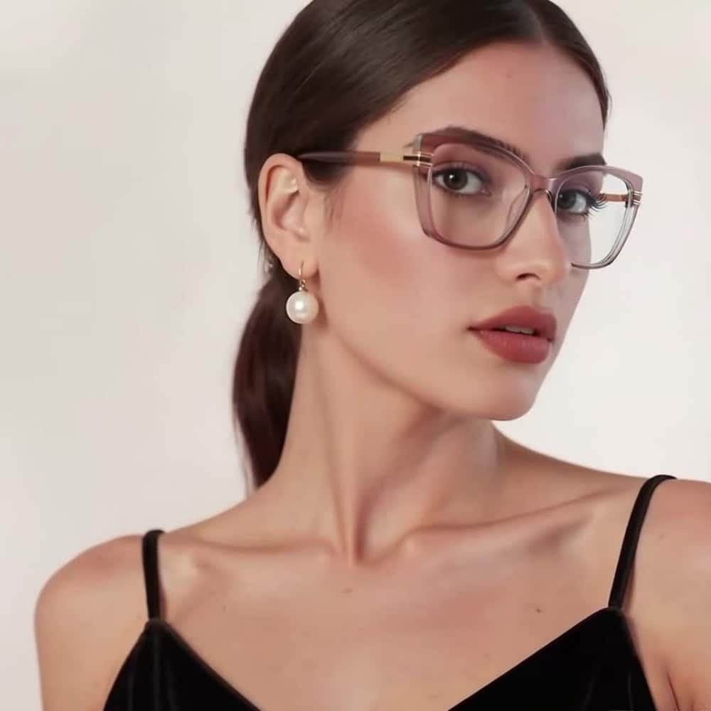 Techsuit - Anti-Blue Light Glasses Reflex Pc (2273) - For Women, Oversized, Tr90&metal Frame, Ac Lens - Transparent/leopard 6