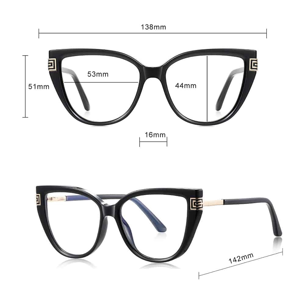 Techsuit - Anti-Blue Light Glasses Reflex Pc (2259) - For Women, Oversized, Tr90&metal Frame, Ac Lens - Transparent/red 7