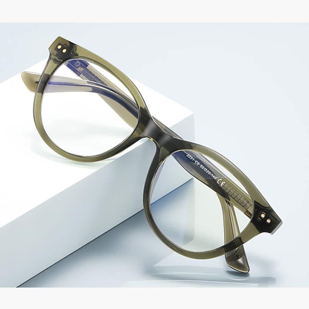 Techsuit - Anti-Blue Light Glasses Reflex Pc (2231) - Round, Tr90&metal Frame, Ac Lens - Transparent/blue 6