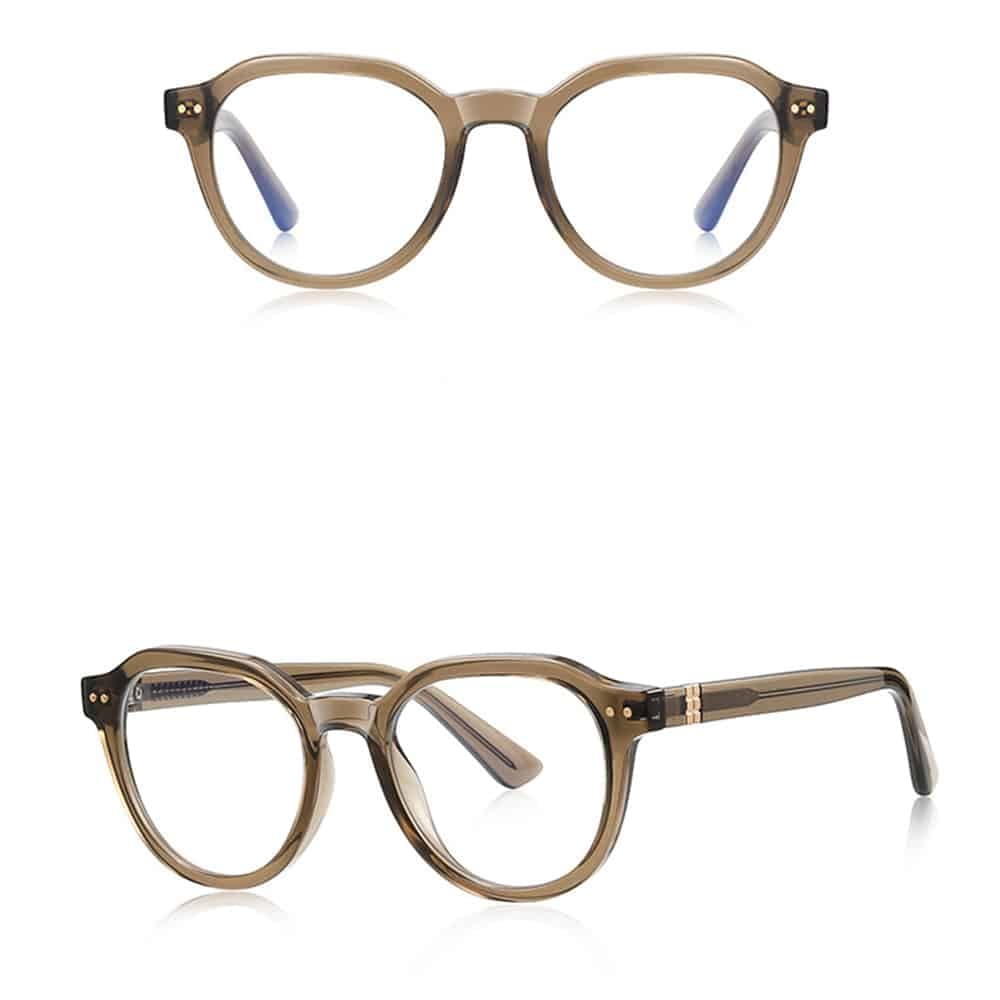Techsuit - Anti-Blue Light Glasses Reflex Pc (2228) - Round, Tr90&metal Frame, Ac Lens - Transparent/brown 2
