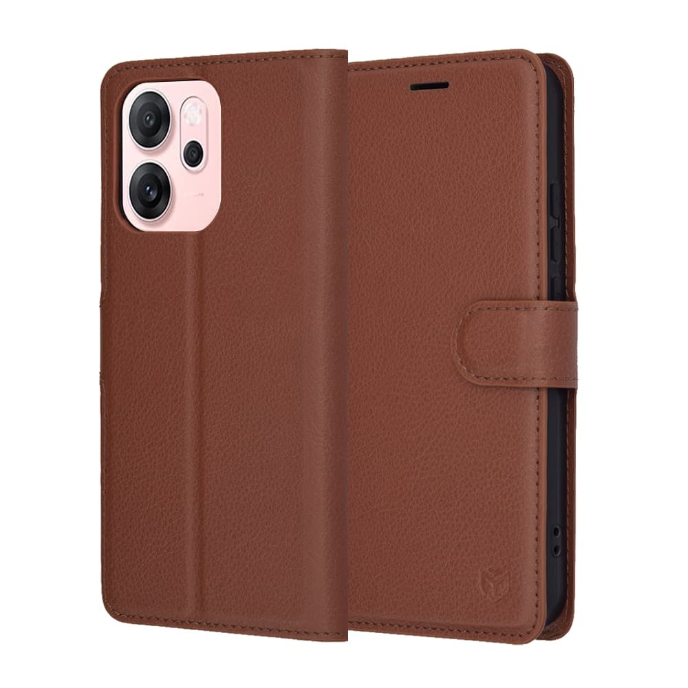Techsuit - Δερμάτινη Θήκη Φάκελος - Oppo Reno14 F / Reno14 Fs 5g - Καφέ