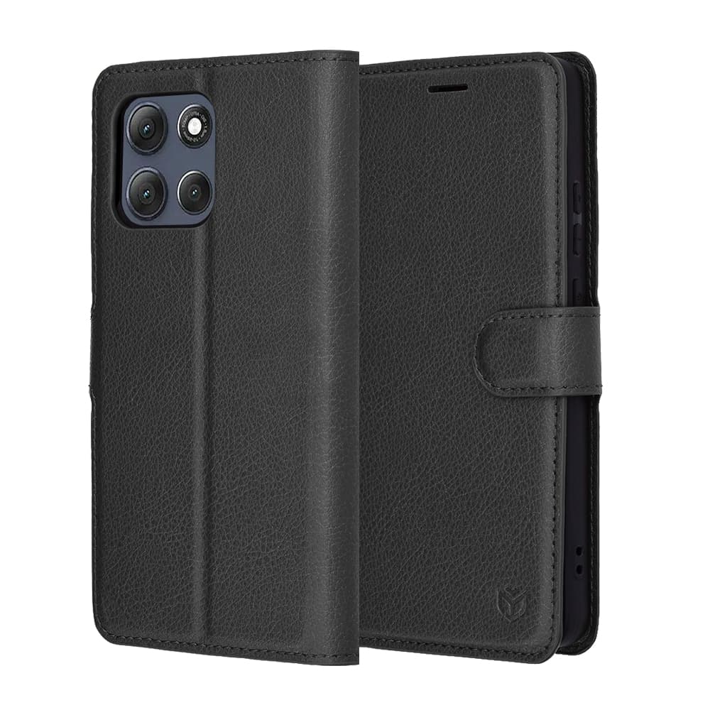 Techsuit Leather Folio - θήκη για Motorola Moto G86 Power - Μαύρο