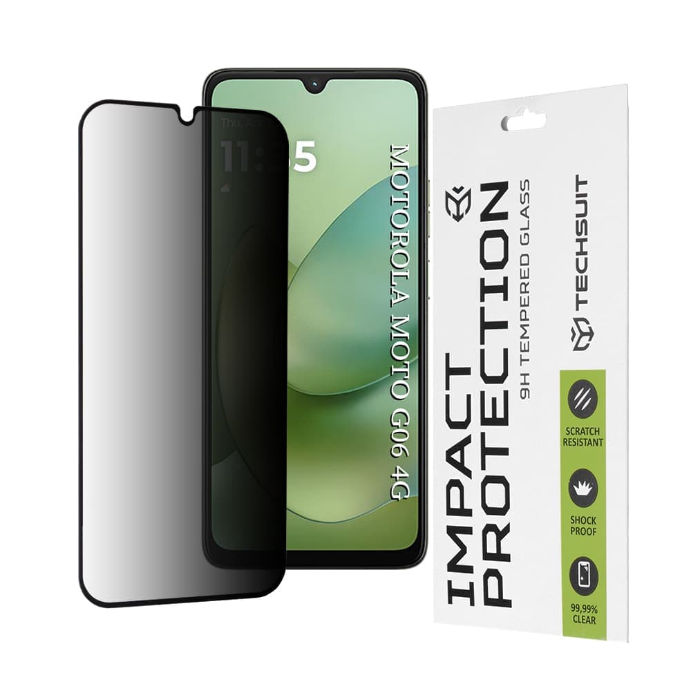 Techsuit - 111d Προστασία Full Glue - Motorola Moto G06 / Moto G06 Power - Μαύρο