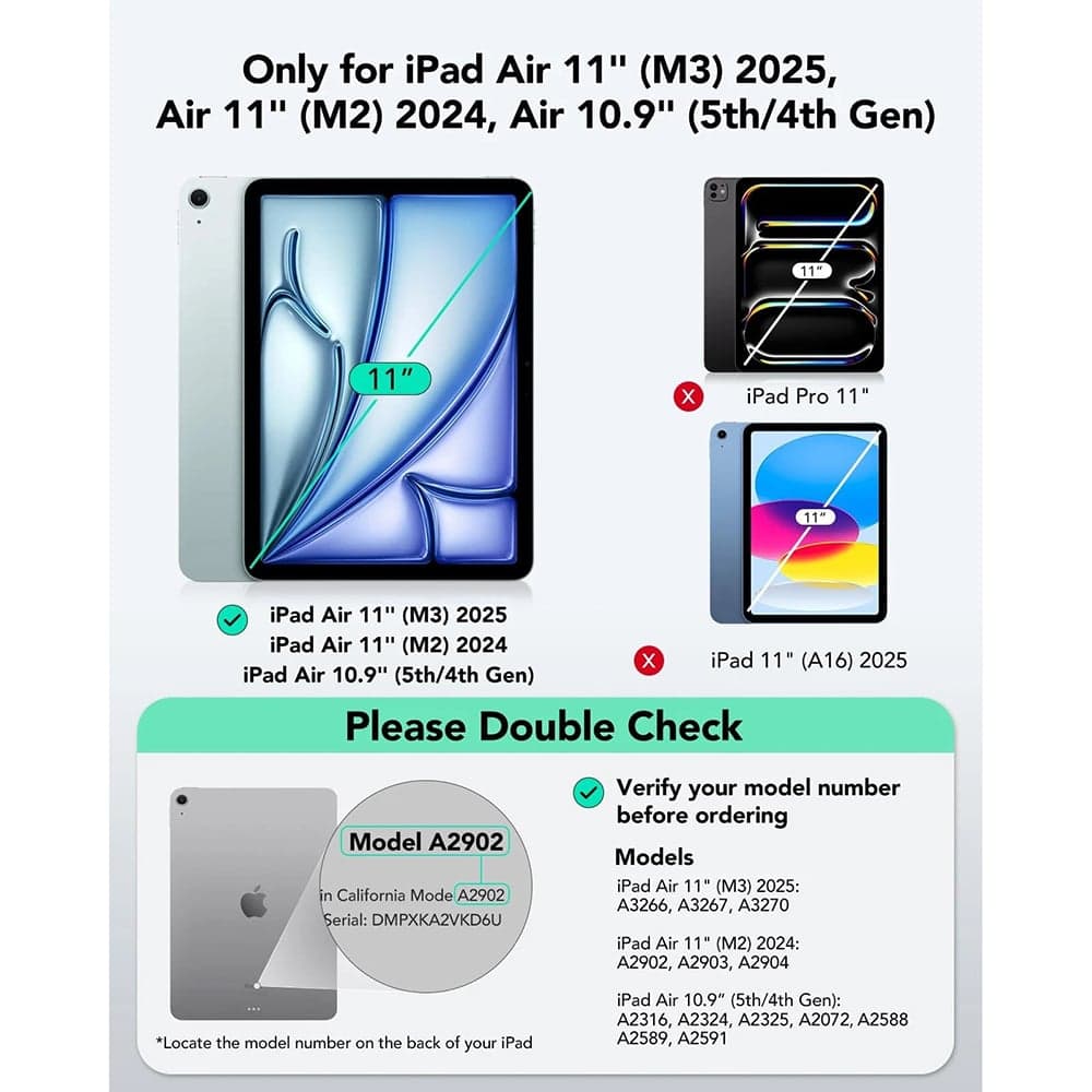 ESR - Flex Keyboard Case - iPad Air 4 (2020) / Air 5 (2022) / Air 11 (2024) / Air 11 (2025) - Dark Gray 2