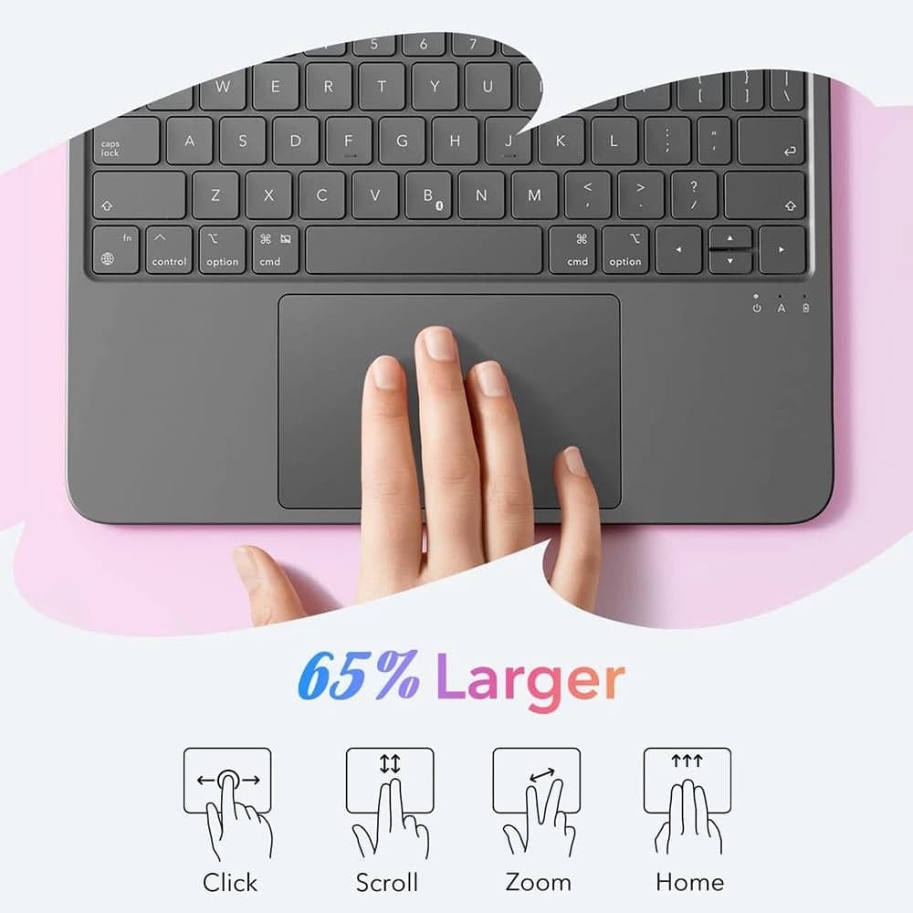 ESR - Flex Keyboard Case - iPad Air 4 (2020) / Air 5 (2022) / Air 11 (2024) / Air 11 (2025) - Dark Gray 3