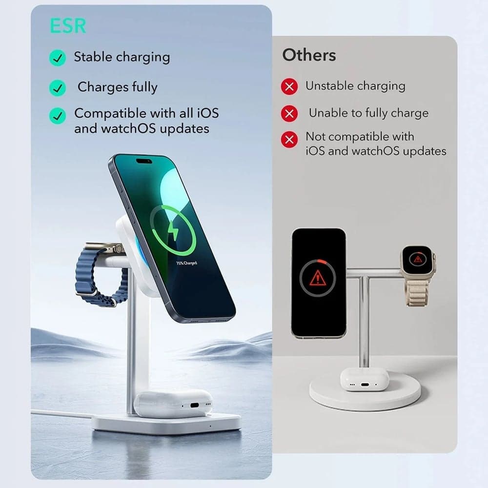 ESR - Cryoboost Charging Station (2c5880861) - για Apple Devices, With Adapter, Detachable Watch Charger, Qi2.2, 35w - Black 5
