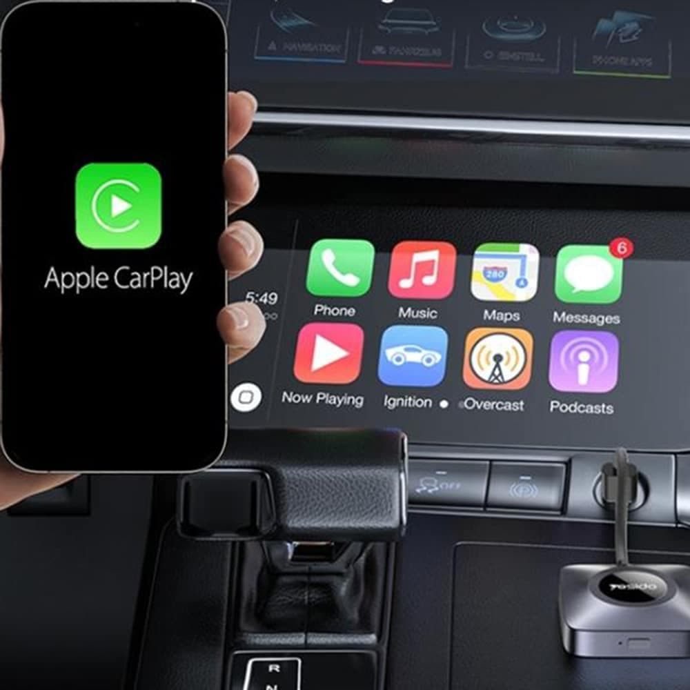 Yesido - Ασύρματος Αντάπτορας Carplay (km23) - Με Καλώδιο USB Σε Type-C, Bluetooth V5.0, 1080p - Γκρι 5
