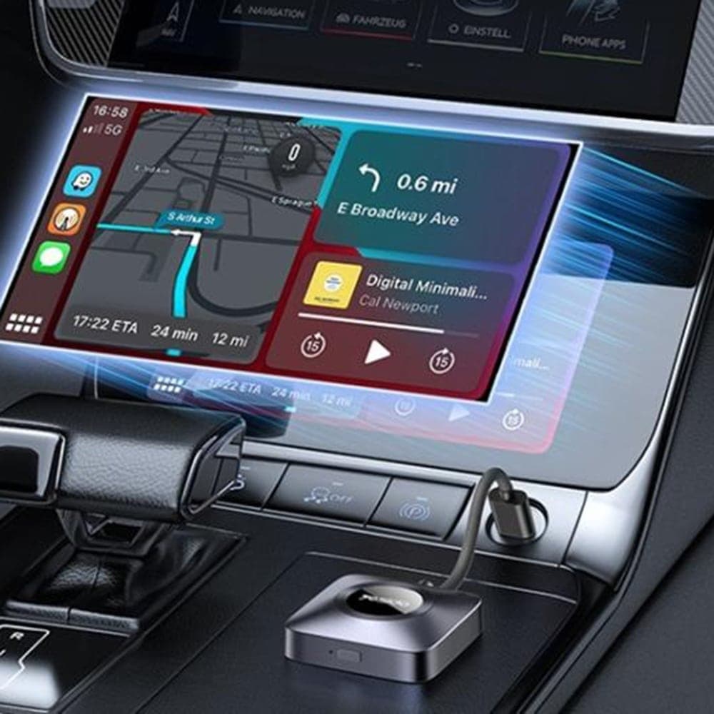 Yesido - Ασύρματος Αντάπτορας Carplay (km23) - Με Καλώδιο USB Σε Type-C, Bluetooth V5.0, 1080p - Γκρι 4