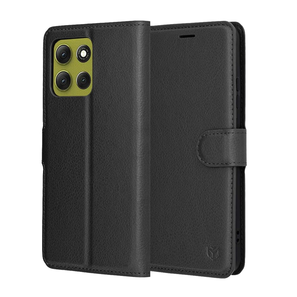 Techsuit Leather Folio - θήκη για Motorola Moto G86 - Μαύρο