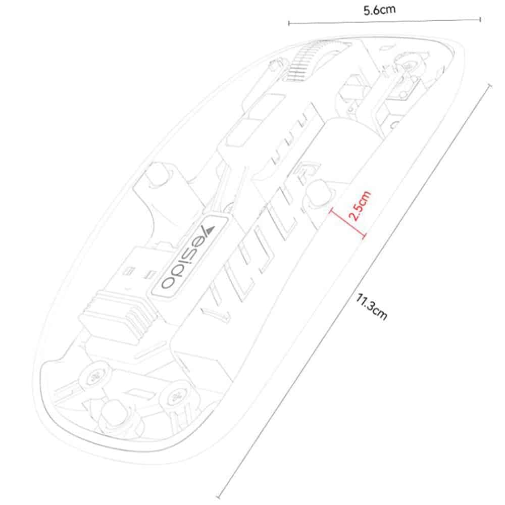 Yesido - Ασύρ Mata Mouse (kb29) - Σύνδεση Type-C, Bt + 2.4g, 800/1200/1600dpi, 400mah - Μαύρο 6