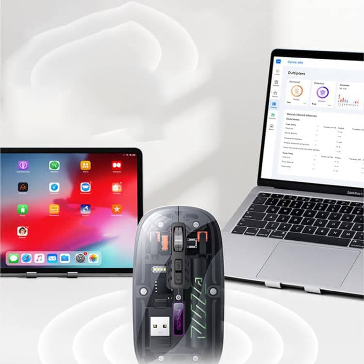 Yesido - Ασύρ Mata Mouse (kb29) - Σύνδεση Type-C, Bt + 2.4g, 800/1200/1600dpi, 400mah - Μαύρο 4
