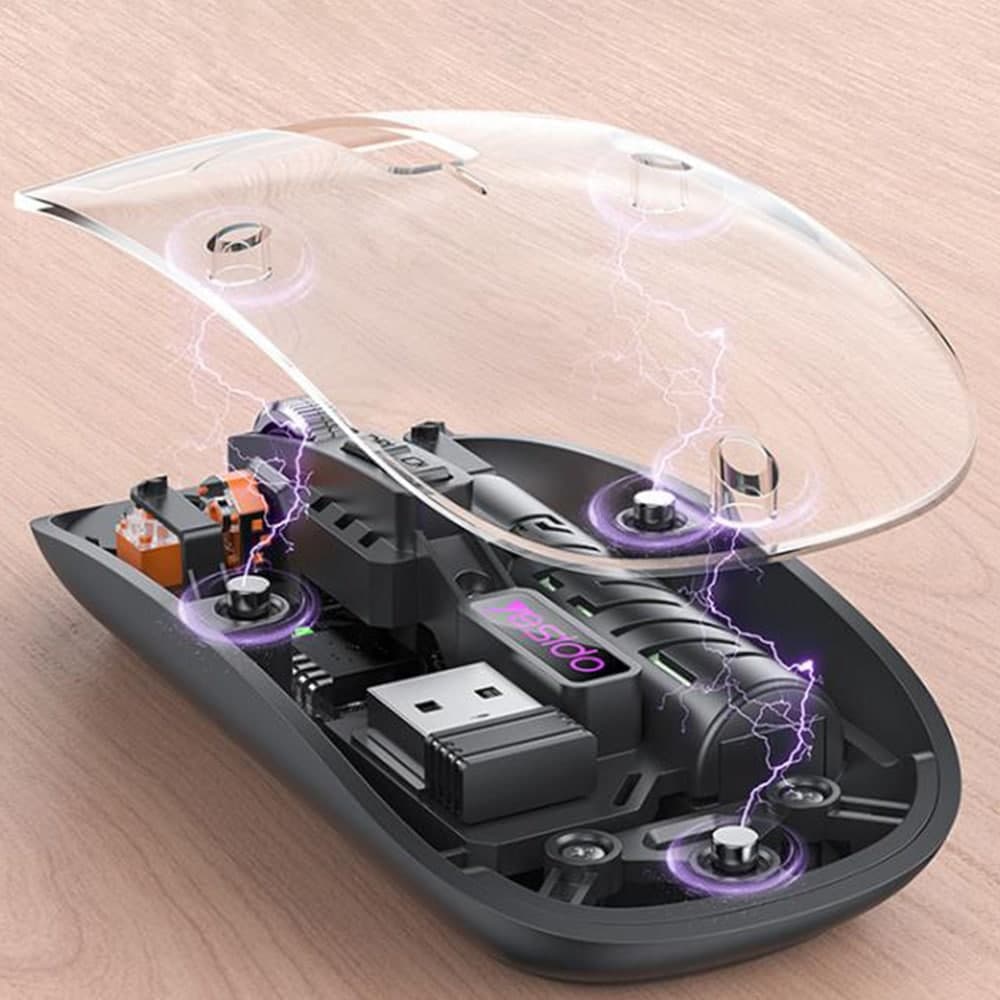Yesido - Ασύρ Mata Mouse (kb29) - Σύνδεση Type-C, Bt + 2.4g, 800/1200/1600dpi, 400mah - Μαύρο 3