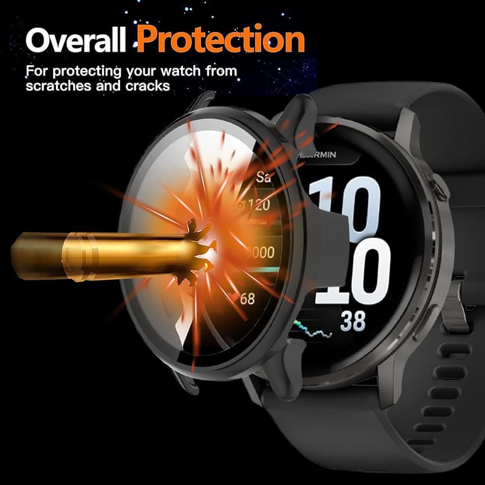 Techsuit - Defense360 Pro + Προστατευτικό Οθόνης - Garmin Venu 4 41mm - Μαύρο 4