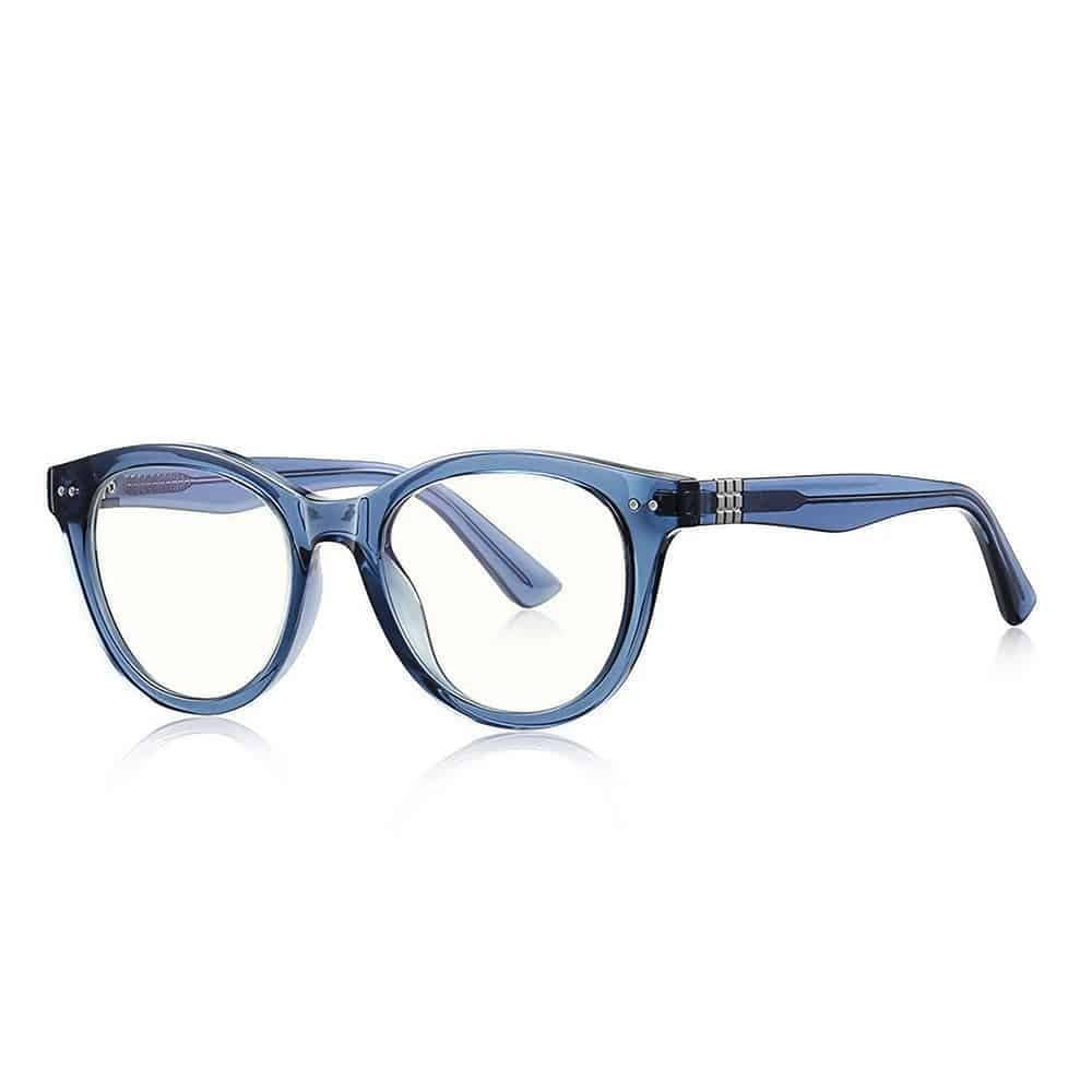Techsuit - Anti-Blue Light Glasses Reflex Pc (2231) - Round, Tr90&metal Frame, Ac Lens - Transparent/blue