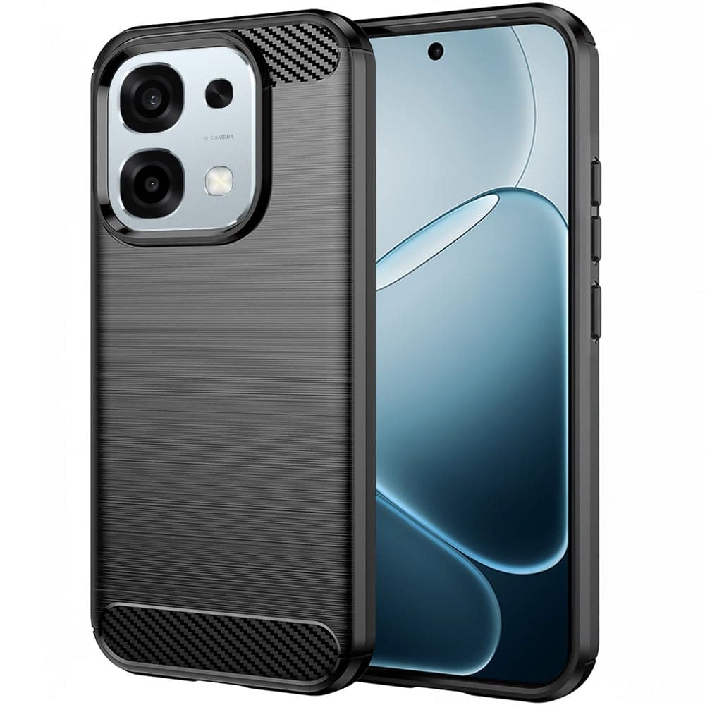 Techsuit Carbon Silicone - θήκη για Oppo A6 Pro 4G - Μαύρο