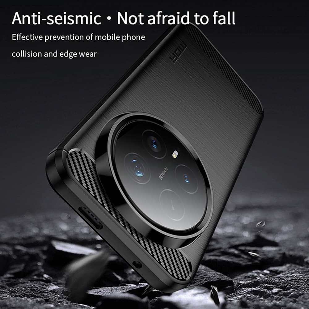 Techsuit Carbon Silicone - θήκη για Honor Magic8 Pro - Μαύρο 3