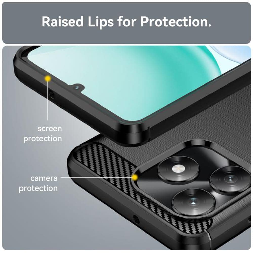 Techsuit Carbon Silicone - θήκη για Honor X5c Plus - Μαύρο 2
