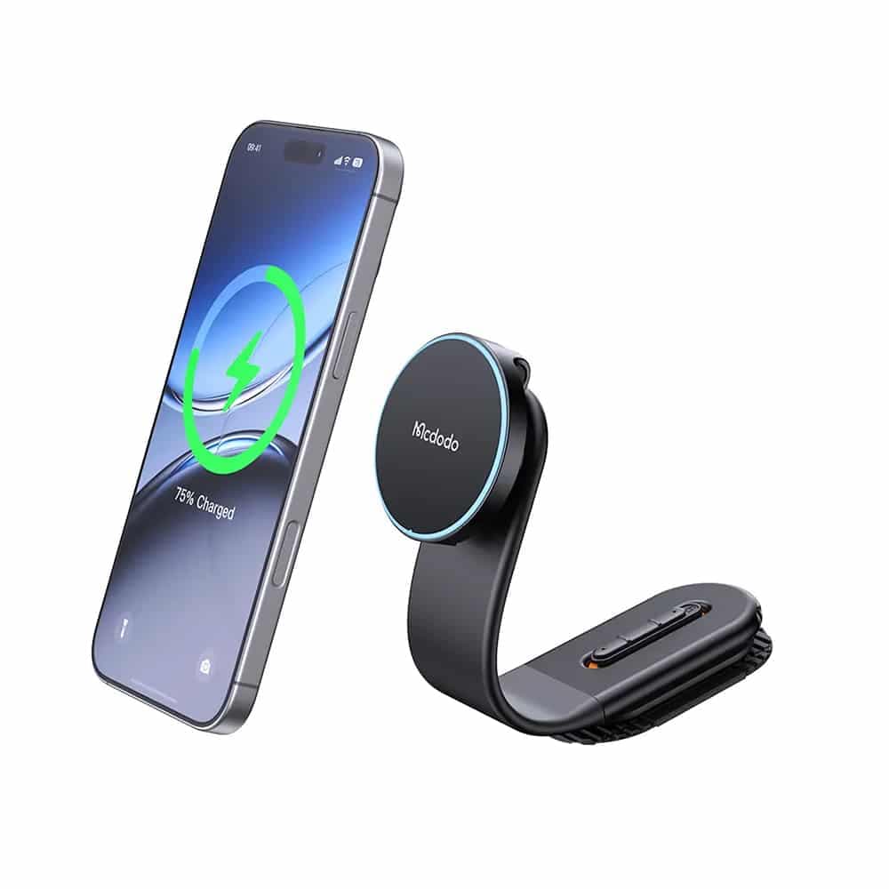 Mcdodo - Car Holder With Wireless Charging (ch-6290) - For Dashboard, 15w, Bendable Design - Black 4