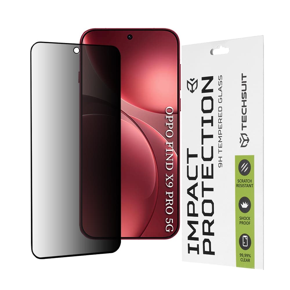 Techsuit - 111d Privacy Full glue - Oppo Find X9 Pro - Black