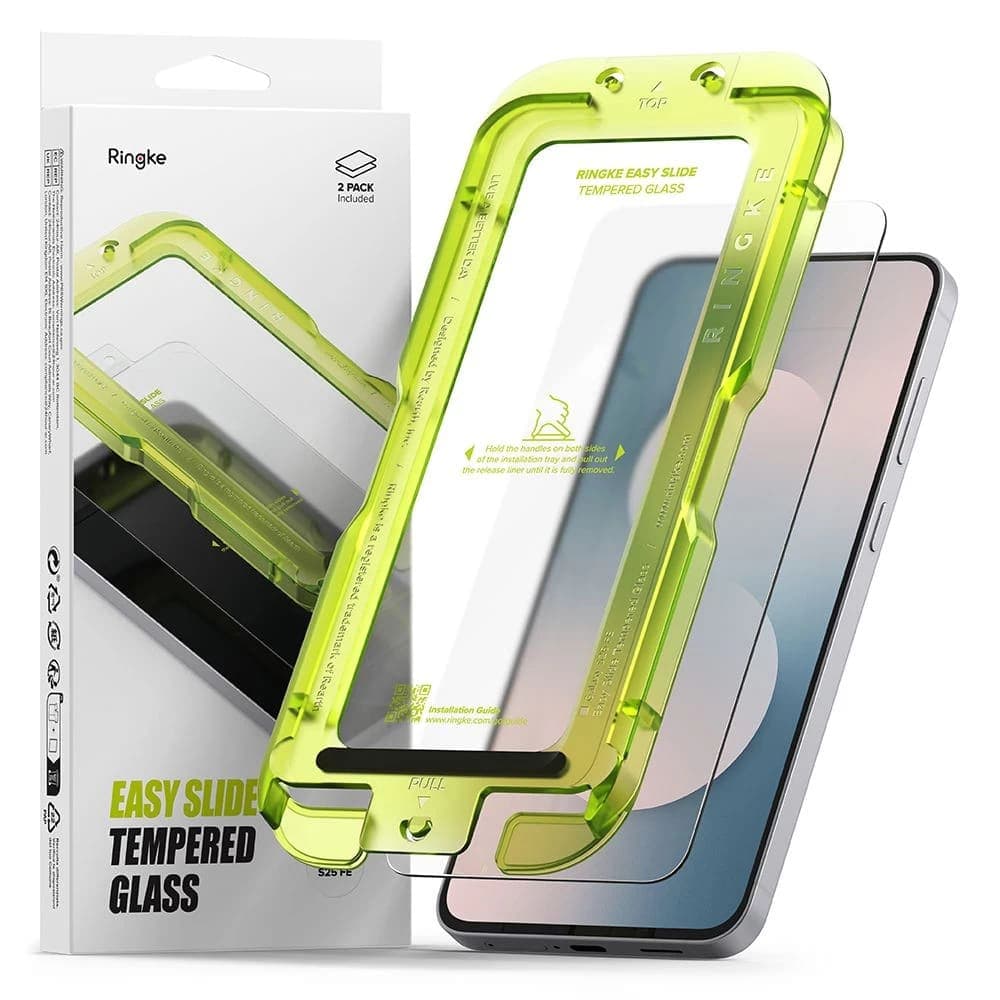 Ringke - Easy Slide Tempered Glass (2 Pack) - Samsung Galaxy S25 Fe - Clear