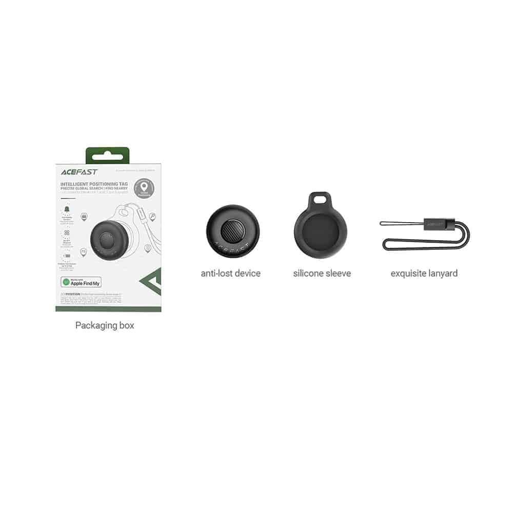 Acefast - Smart Tracker (s1) - Compatible With Apple Find My (ios Only), Bluetooth, 230mah - Gray 7
