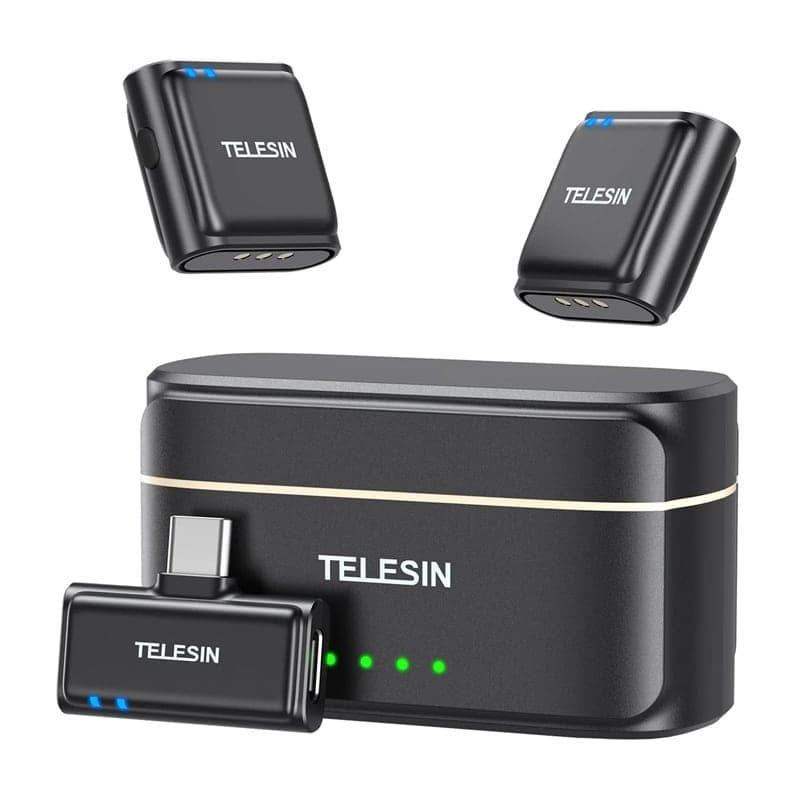 Ασύρματο Μικρόφωνο Γραβάτας Telesin + Powerbank Για Τηλέφωνα (usb-C)