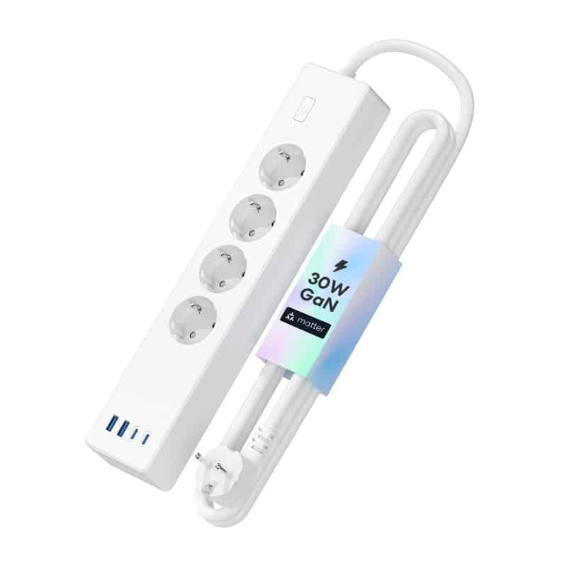 Meross Msp844(eu) Εξυπνη Πρίζα Γρήγορης Φόρτισης, 4 Πρίζες + 2x Usb-A + 2x Usb-C (matter) 3